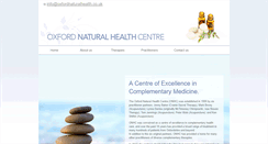 Desktop Screenshot of oxfordnaturalhealth.co.uk